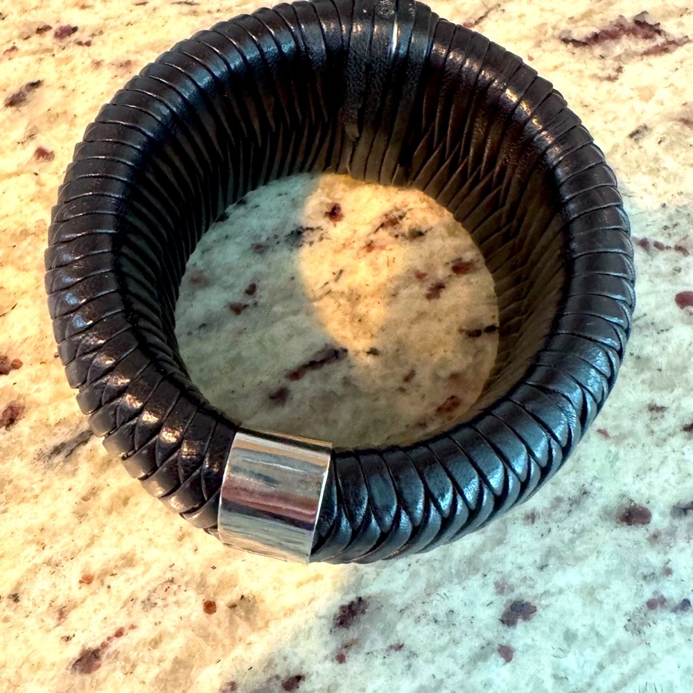 Dior brown Leather Bracelet with Silver Detail - Picture 5 of 5